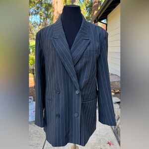🌟Bloggers Favorite Scoop NYC Charcoal Gray Pinstripe Blazer